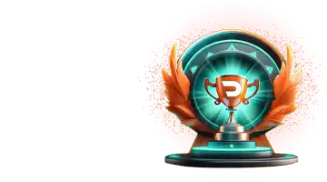 Image featuring a trophy with decorative wings, symbolizing the monthly tournament at Drip Internet Casino.